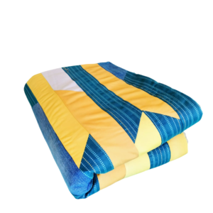 Piecera Azul Amarillo y Cojines